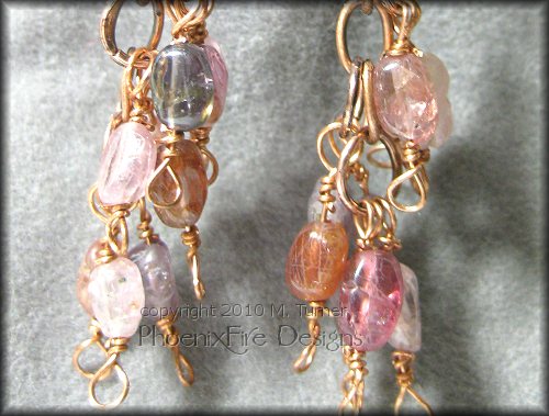 Spinel Gemstone Dangle Earrings in Copper