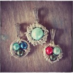 Mother's Jewelry, bird nest pendants, custom birthstone jewelry, gift for Mom, mother's necklace, mother daughter jewelry, it's a boy!, it's a girl!, mamma bird, baby bird, wire wrapped pendant, wire wrapped jewelry, handmade etsy shop by PhoenixFire Designs