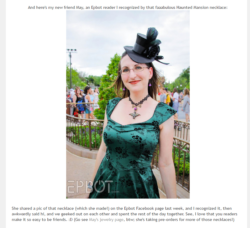 Epbot included me and my haunted mansion bat necklace to feature in their Dapper Day photo round up!