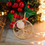 Hand wire wrapped in 14k gf yellow gold wire with a large, natural, Rainbow Moonstone Full Moon nestled in the bare branches of this unique tree of life pendant by PhoenixFire Designs.