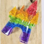 handmade Rainbow Glitter Cinderella Castle disney jewelry pendant disney necklace rainbow castle, disneybound, disney bounding