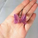 pink glitter minnie bow necklace pendant handmade resin pendant
