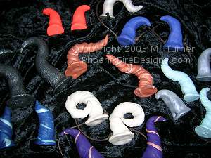 custom designed, hand crafted wearable costume horns for LARP, cosplay, halloween, cons, conventions and more