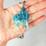 handmade disney Glitter Cinderella Castle disney jewelry pendant disney necklace rainbow castle, disneybound, disneybounding