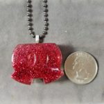 Red glitter mickey shorts necklace, handmade resin pendant