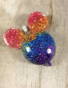 handmade rainbow glitter mouse ear balloon pendant necklaces